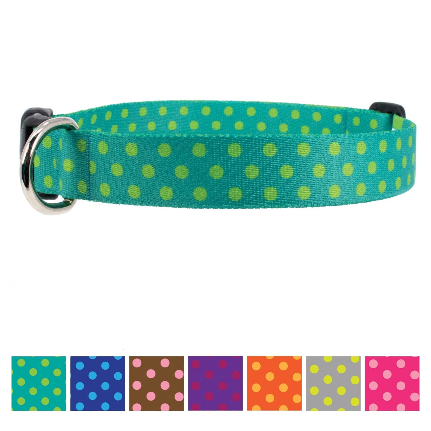 Aqua Dots Custom Dog Collar Made in USA Buttonsmith Inc