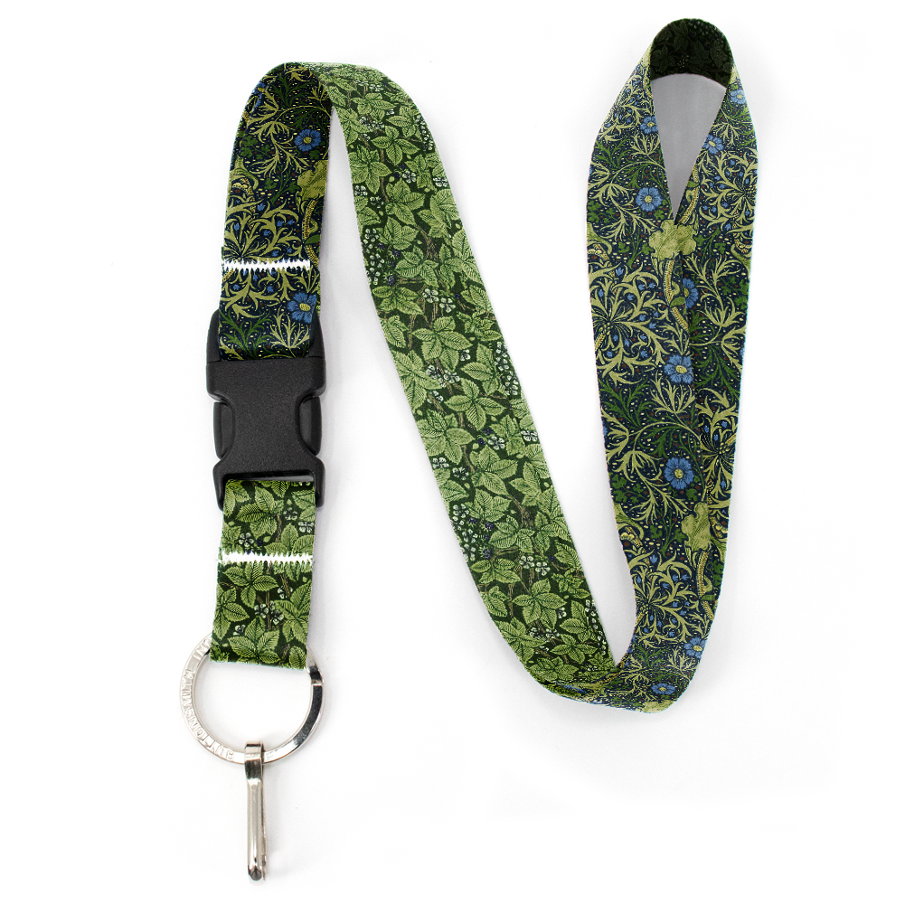 Buttonsmith Morris Seaweed Premium Lanyard - With Buckle And Flat Ring 