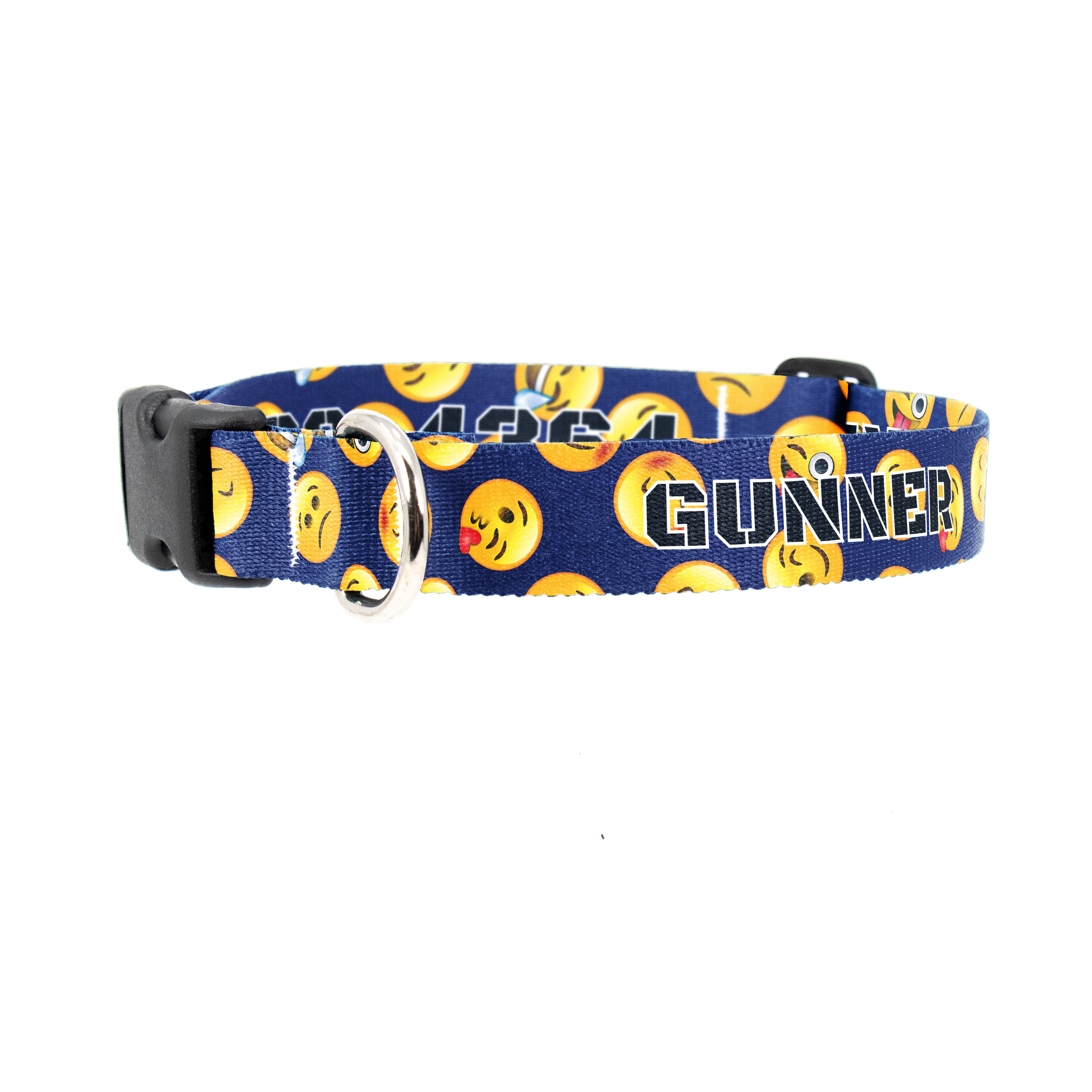 Buttonsmith Emoji Blue Custom Dog Collar - Made in USA – Buttonsmith Inc.