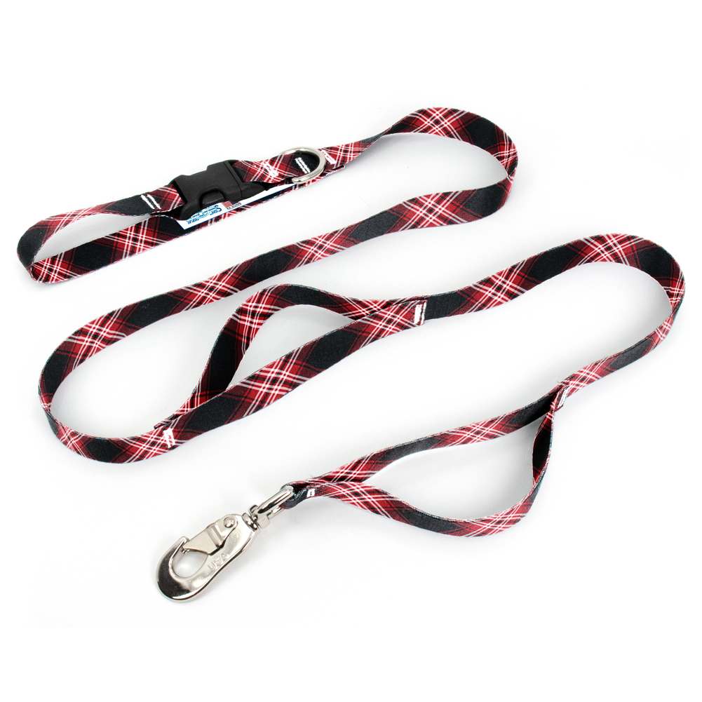 Tweedside Red Plaid Fab Grab Leash - Made in USA