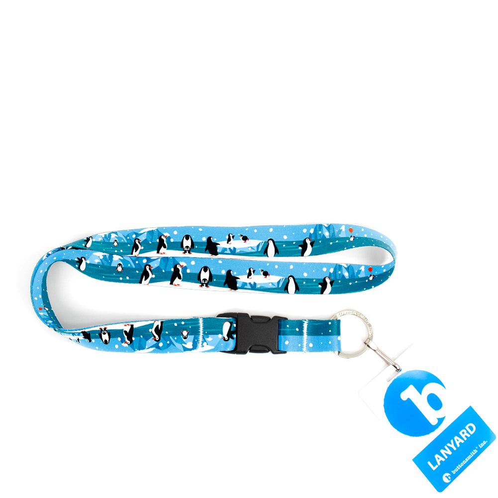 Penguins Premium Lanyard - with Buckle and Flat Ring - Made in the USA