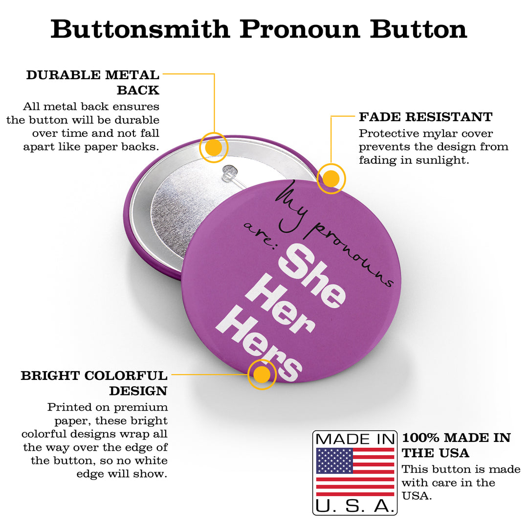 Casual 2.25" Pronoun Buttons