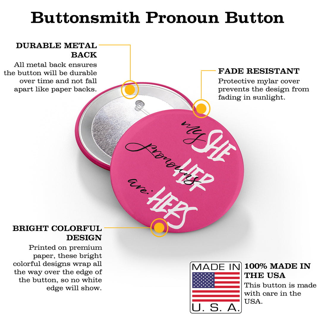 Handwritten 2.25" Pronoun Buttons