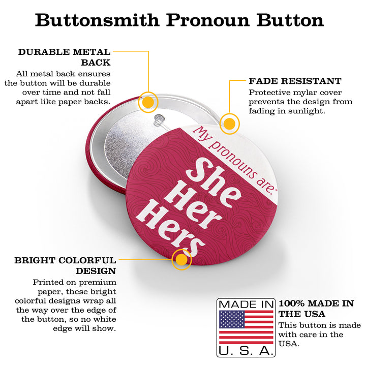 Waves 3" Pronoun Buttons