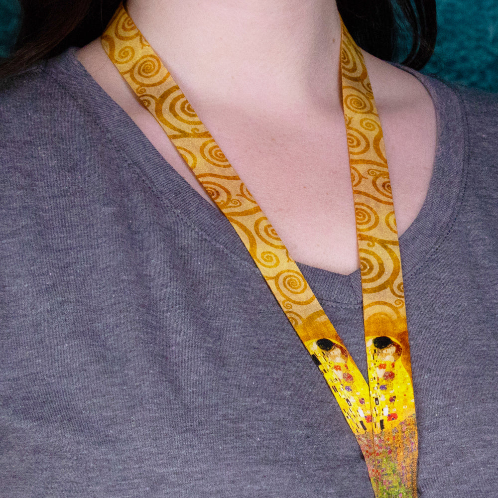 Buttonsmith Gustav Klimt Kiss Custom Lanyard - Made in USA - Buttonsmith Inc.