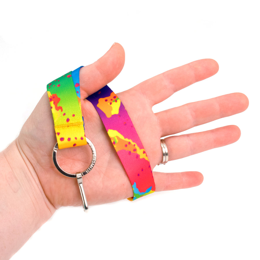 Buttonsmith Rainbow CamoChip Wristlet Lanyard Made in USA - Buttonsmith Inc.