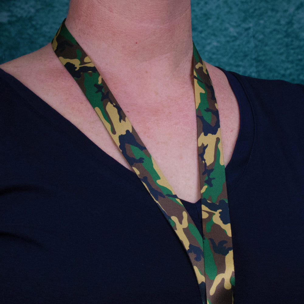 Buttonsmith Woodland Camo Breakaway Lanyard - Made in USA - Buttonsmith Inc.