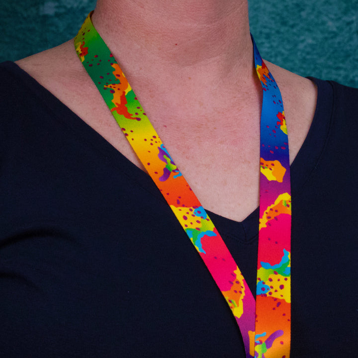 Buttonsmith Rainbow CamoChip Lanyard - Made in USA - Buttonsmith Inc.