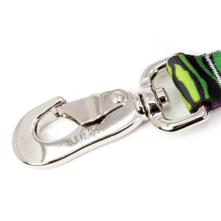 Buttonsmith Rainbow Zebra Dog Leash Fadeproof Made in USA - Buttonsmith Inc.