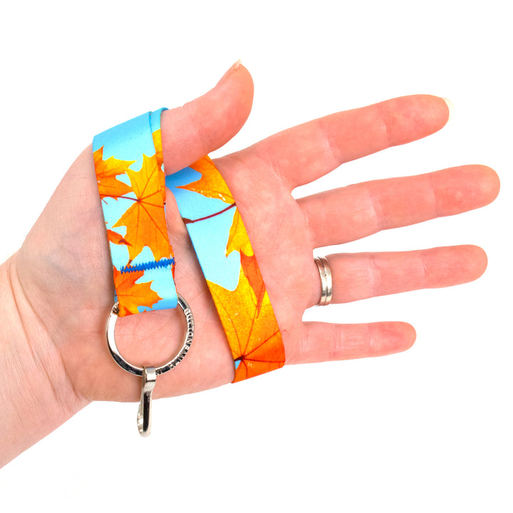 Buttonsmith Fall Leaves Wristlet Lanyard Made in USA - Buttonsmith Inc.