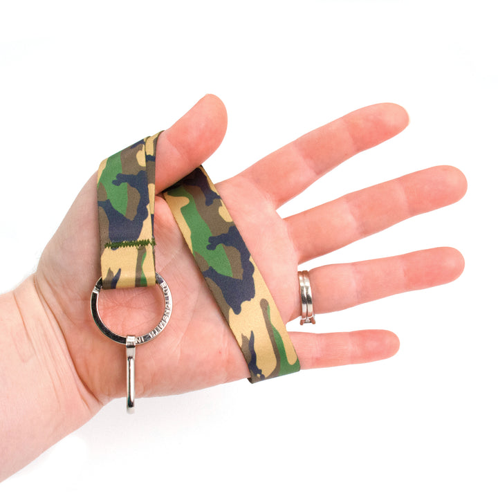 Buttonsmith Woodland Camo Wristlet Lanyard - Made in USA - Buttonsmith Inc.