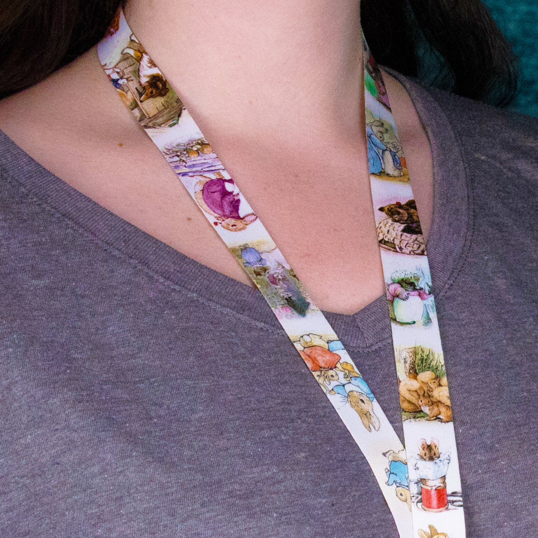 Buttonsmith Beatrix Potter Peter Rabbit Custom Lanyard Made in USA - Buttonsmith Inc.