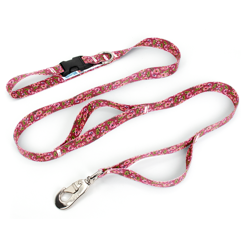 Peonies Pink Fab Grab Leash - Made in USA