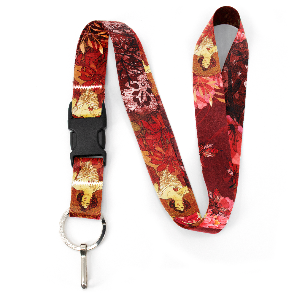 Mucha Ruby Premium Lanyard - with Buckle and Flat Ring - Made in the USA