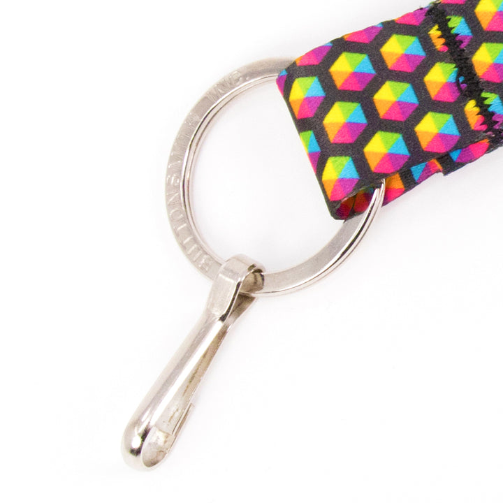 Buttonsmith Rainbow Hexes Wristlet Lanyard Made in USA - Buttonsmith Inc.