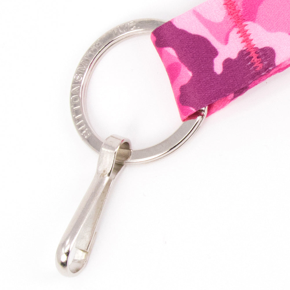 Buttonsmith Pink Camo Custom Lanyard Made in USA - Buttonsmith Inc.