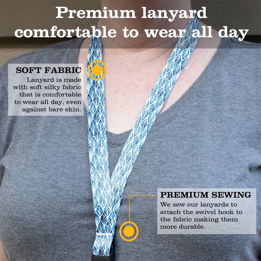 Blue Fans Premium Lanyard - with Buckle and Flat Ring - Made in the USA