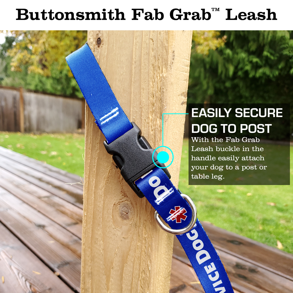 Do Not Pet Blue Fab Grab Leash - Made in USA