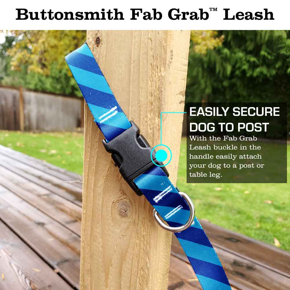 Stripes Blue Fab Grab Leash - Made in USA