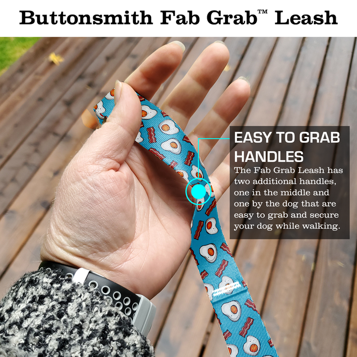 Bacon and Eggs Fab Grab Leash - Made in USA