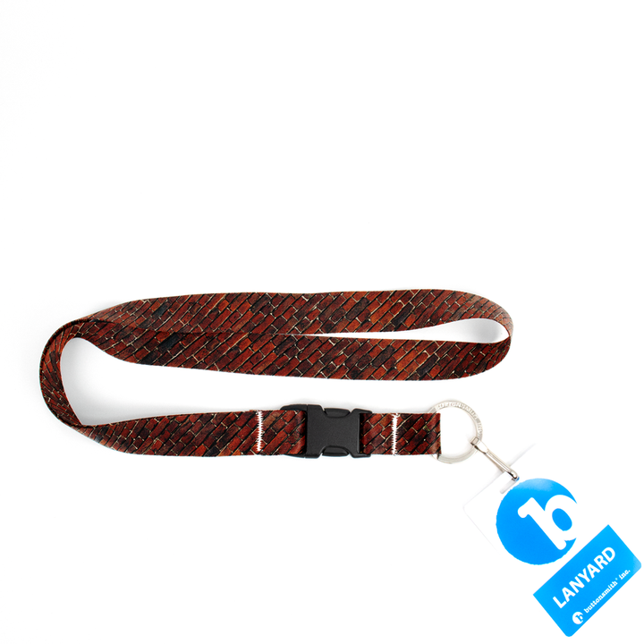 Brick Wall Premium Lanyard - with Buckle and Flat Ring - Made in the USA