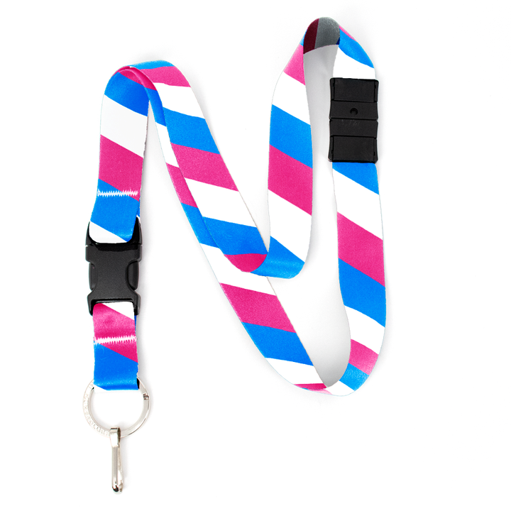 Transgender Pride Breakaway Lanyard - with Buckle and Flat Ring - Made in the USA