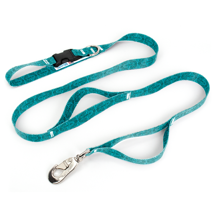 Greek Swirls Aegean Fab Grab Leash - Made in USA