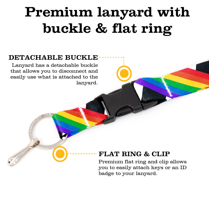 Pride Flag Premium and Breakaway Lanyards - Made in USA