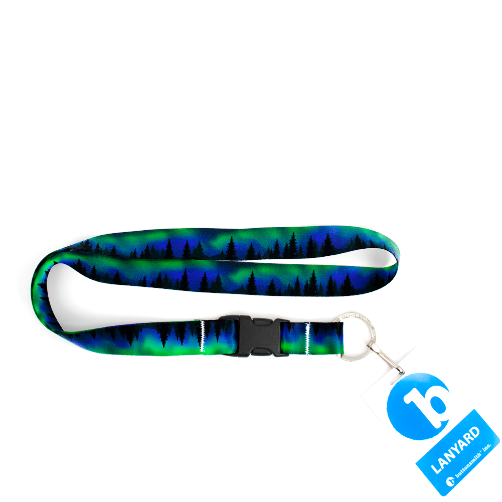 Northern Lights Premium Lanyard - with Buckle and Flat Ring - Made in the USA