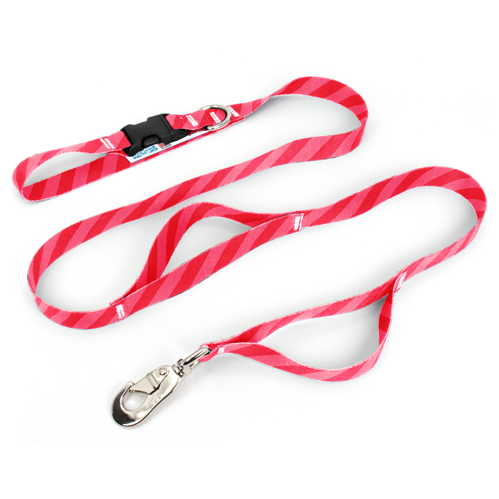 Stripes Pink Fab Grab Leash - Made in USA