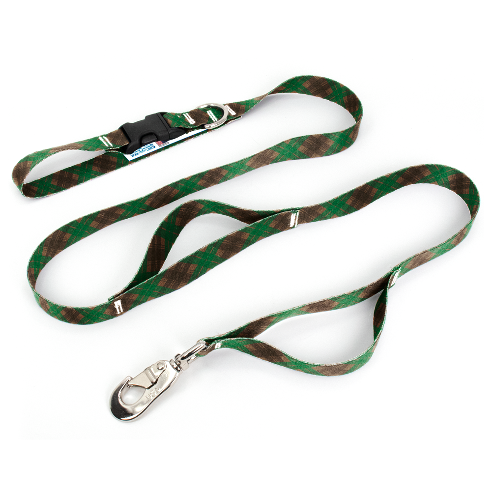 Tyneside Green Plaid Fab Grab Leash - Made in USA