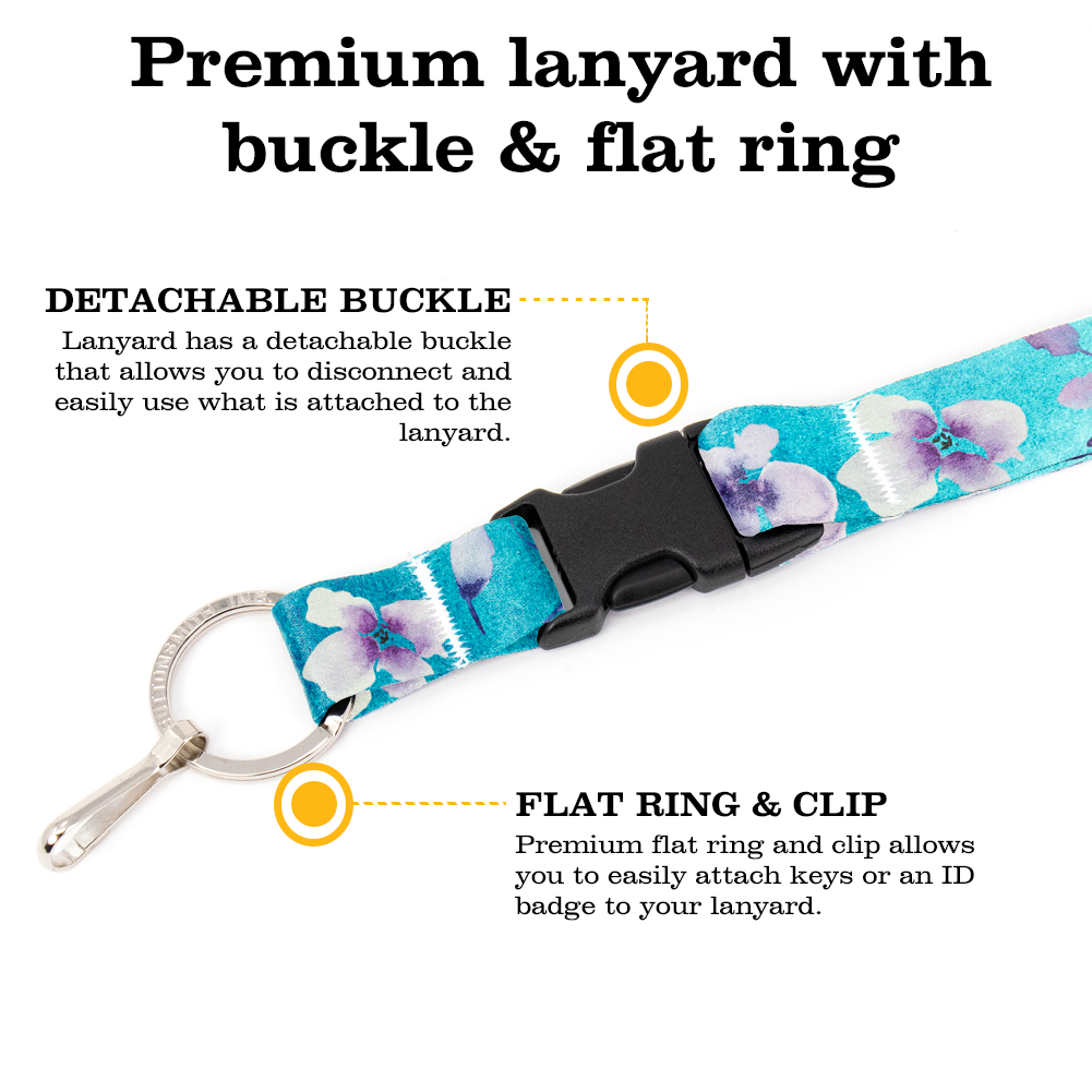 Tranquility Breakaway Lanyard - with Buckle and Flat Ring - Made in the USA