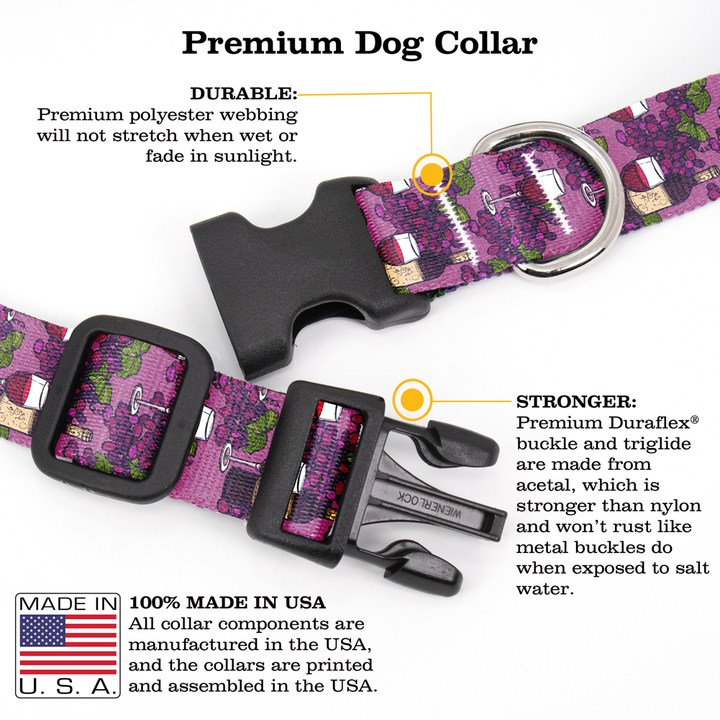 Cabernet Dog Collar - Made in USA