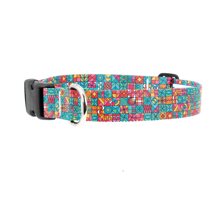 Geo Tiles Dog Collar - Made in USA