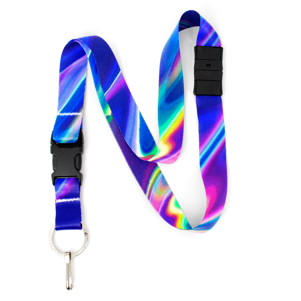 Hologram Breakaway Lanyard - with Buckle and Flat Ring - Made in the USA