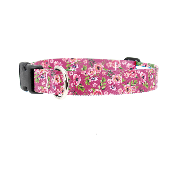 Peonies Pink Dog Collar - Made in USA