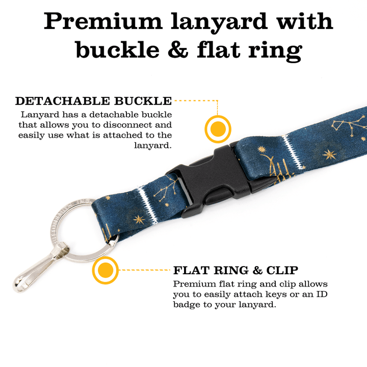 Virgo Zodiac Breakaway Lanyard - with Buckle and Flat Ring - Made in the USA