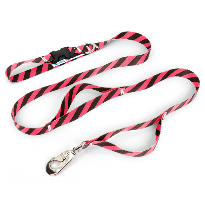 Stripes Coco Pink Fab Grab Leash - Made in USA