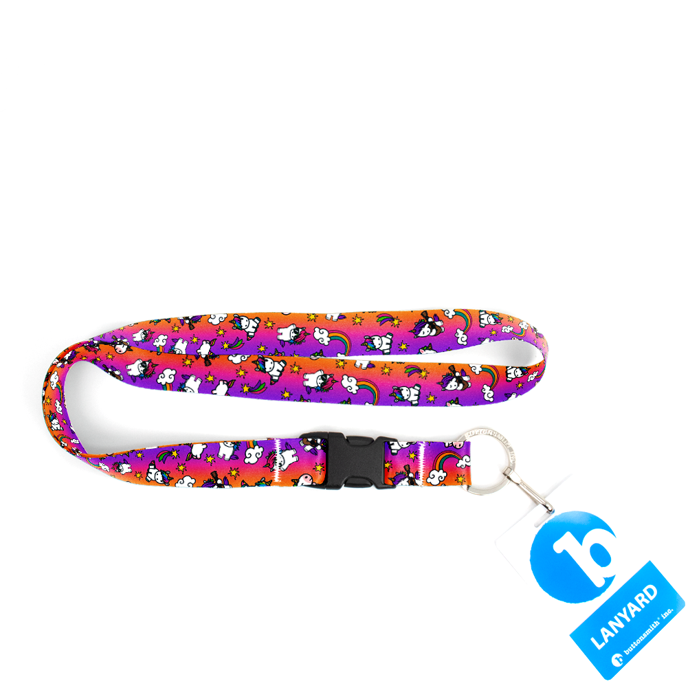 Unicorns Premium Lanyard - with Buckle and Flat Ring - Made in the USA