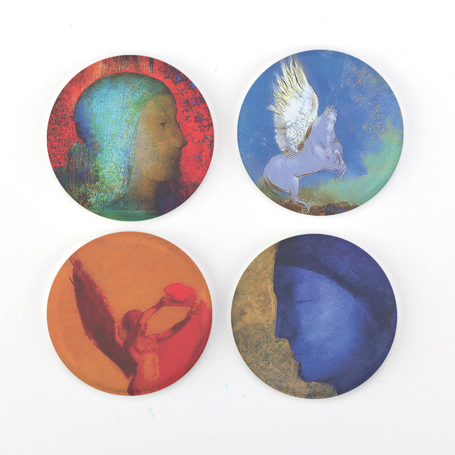 Buttonsmith® Odilon Redon Symbolist Art 1.25" Refrigerator Magnet Set - Made in the USA - Buttonsmith Inc.