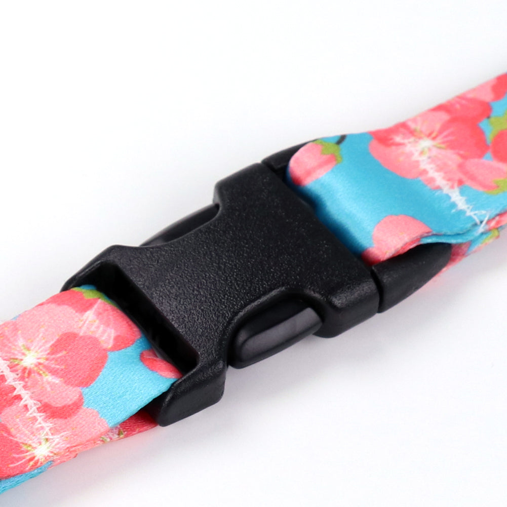 Buttonsmith Cheery Cherry Blossoms Lanyard - Made in USA - Buttonsmith Inc.