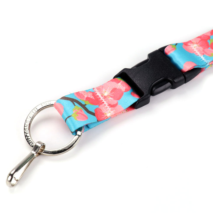 Buttonsmith Cheery Cherry Blossoms Lanyard - Made in USA - Buttonsmith Inc.