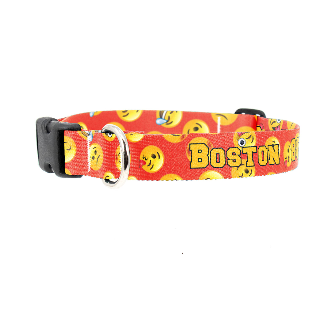 Buttonsmith Emoji Orange Custom Dog Collar - Made in USA