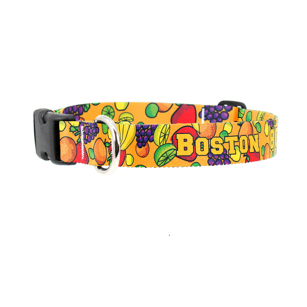 Buttonsmith Fruit Frenzy Custom Dog Collar - Made in USA