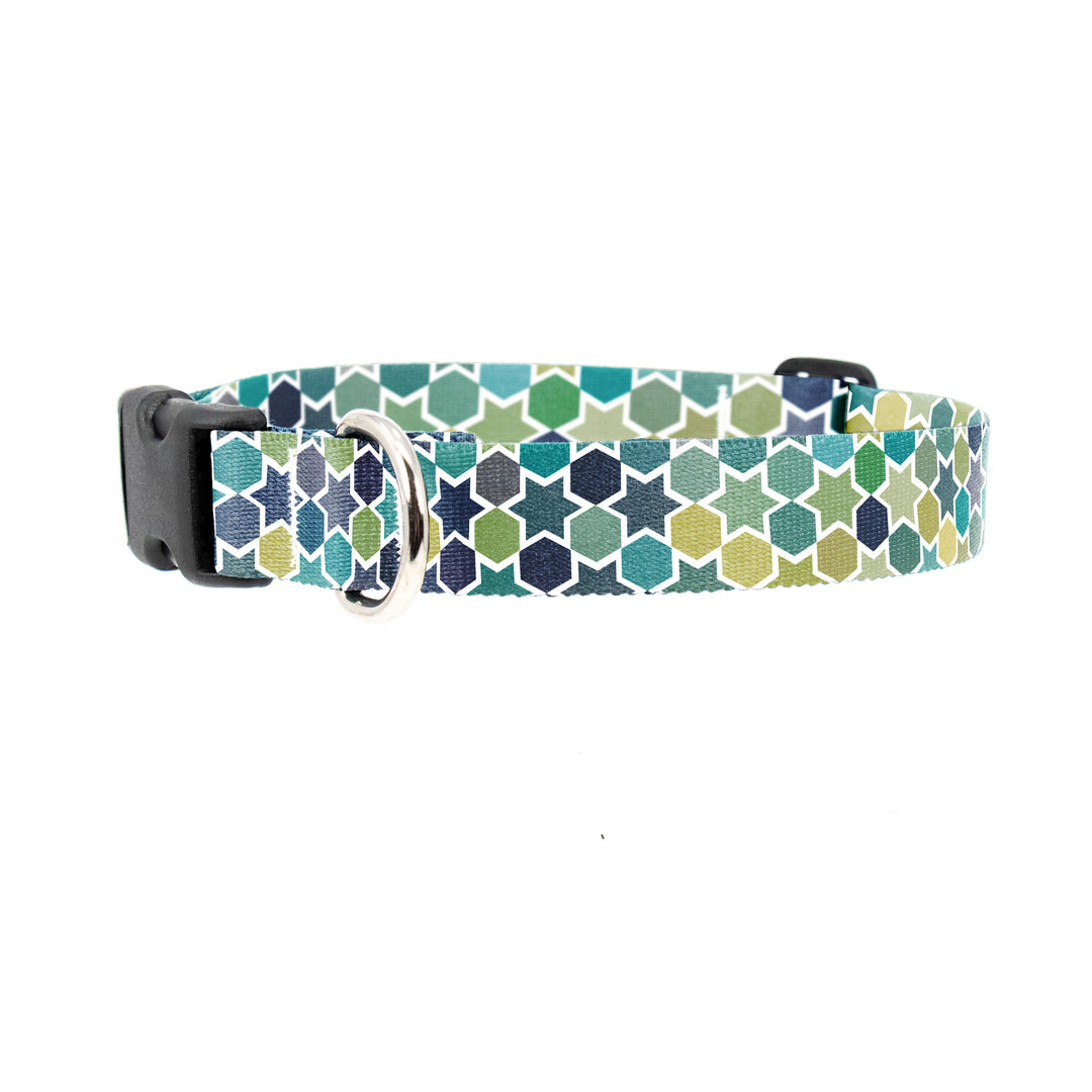 Geometric Stars Dog Collar - Made in USA