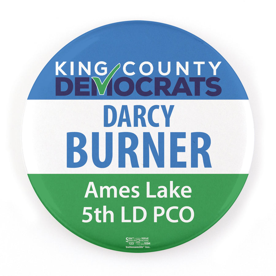 King County Democrats PCO Button - Buttonsmith Inc.