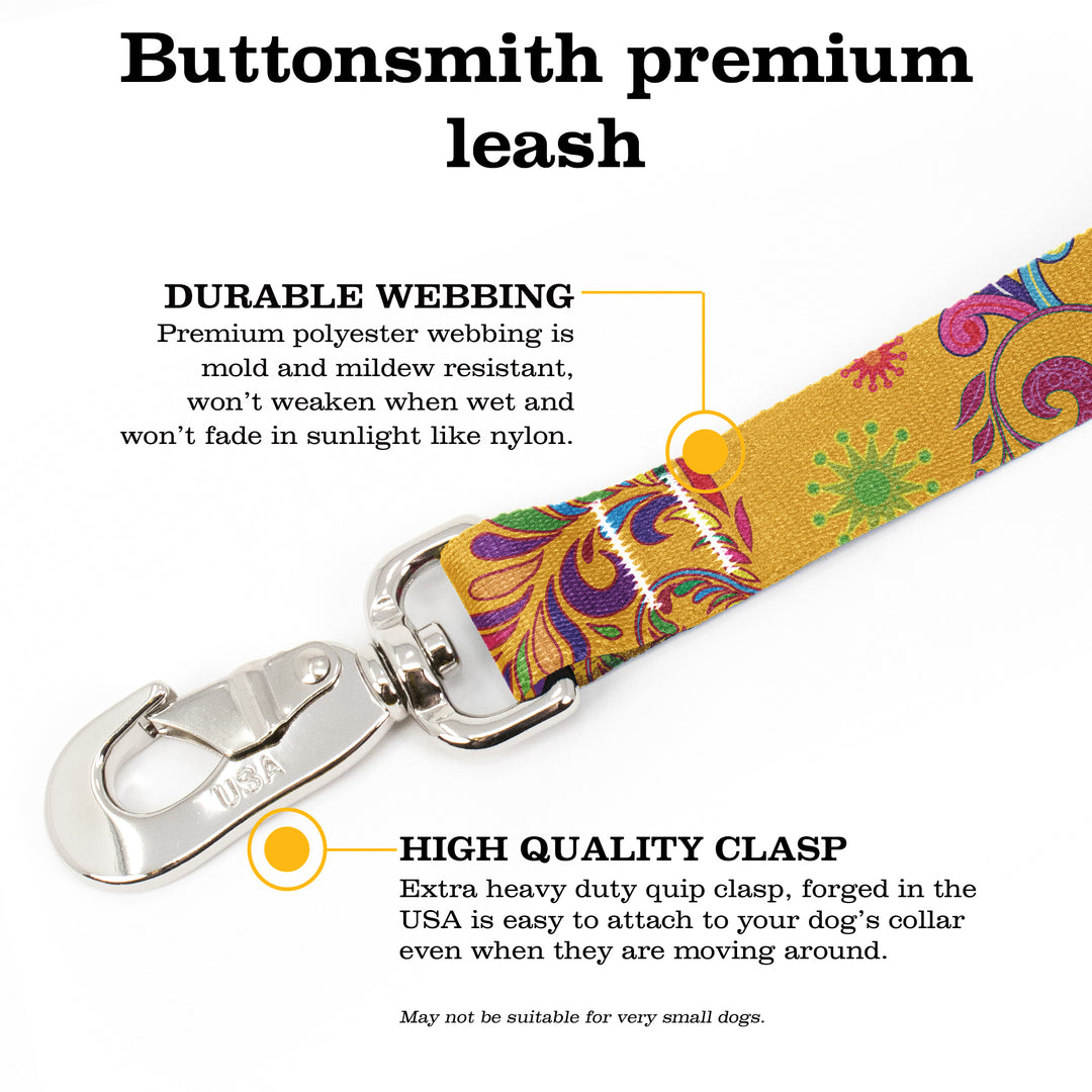 Bright Floral Fab Grab Leash - Made in USA