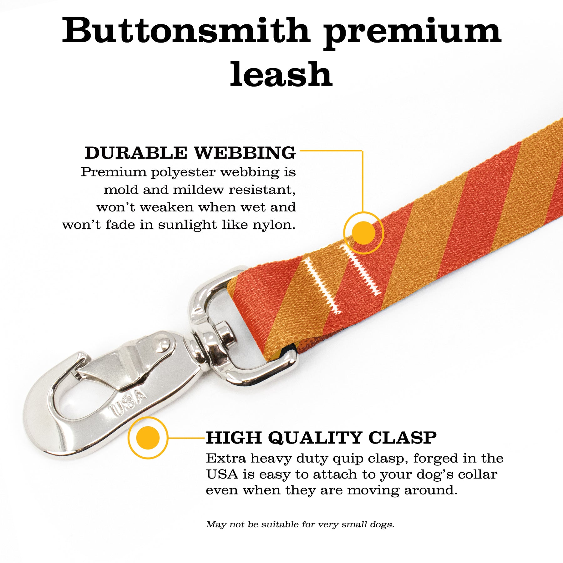 Buttonsmith Emoji Orange Custom Dog Collar - Made in USA