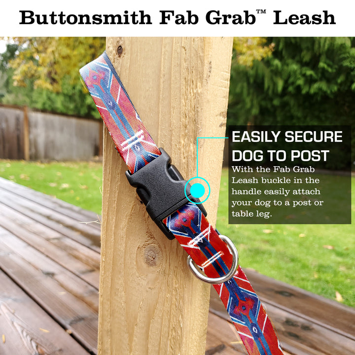 Ikat Blanket Fab Grab Leash - Made in USA