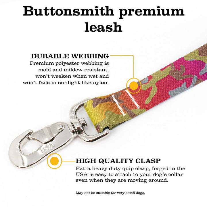 Rainbow Camo Fab Grab Leash - Made in USA